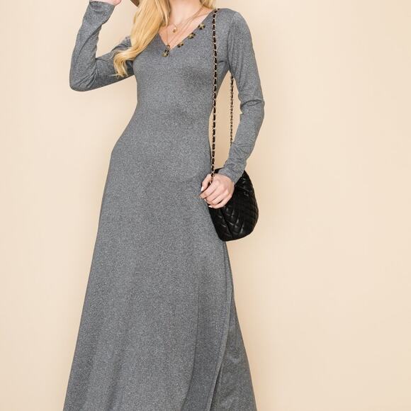 Doublju Decollete Banded Buttons Maxi Dress Size Medium - Picture 1 of 15